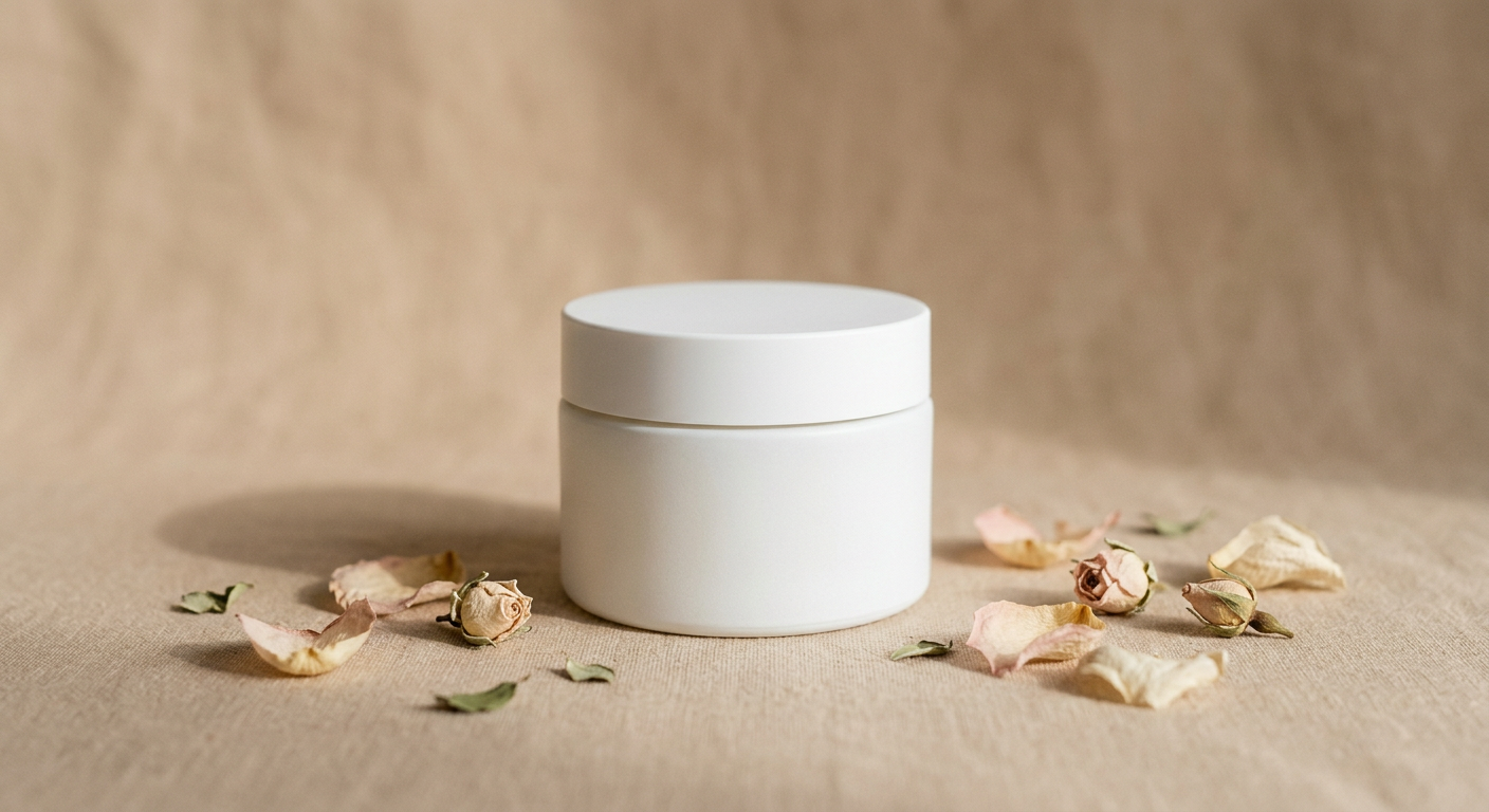 Boião de creme corporal Nativa SPA, branco e fosco.